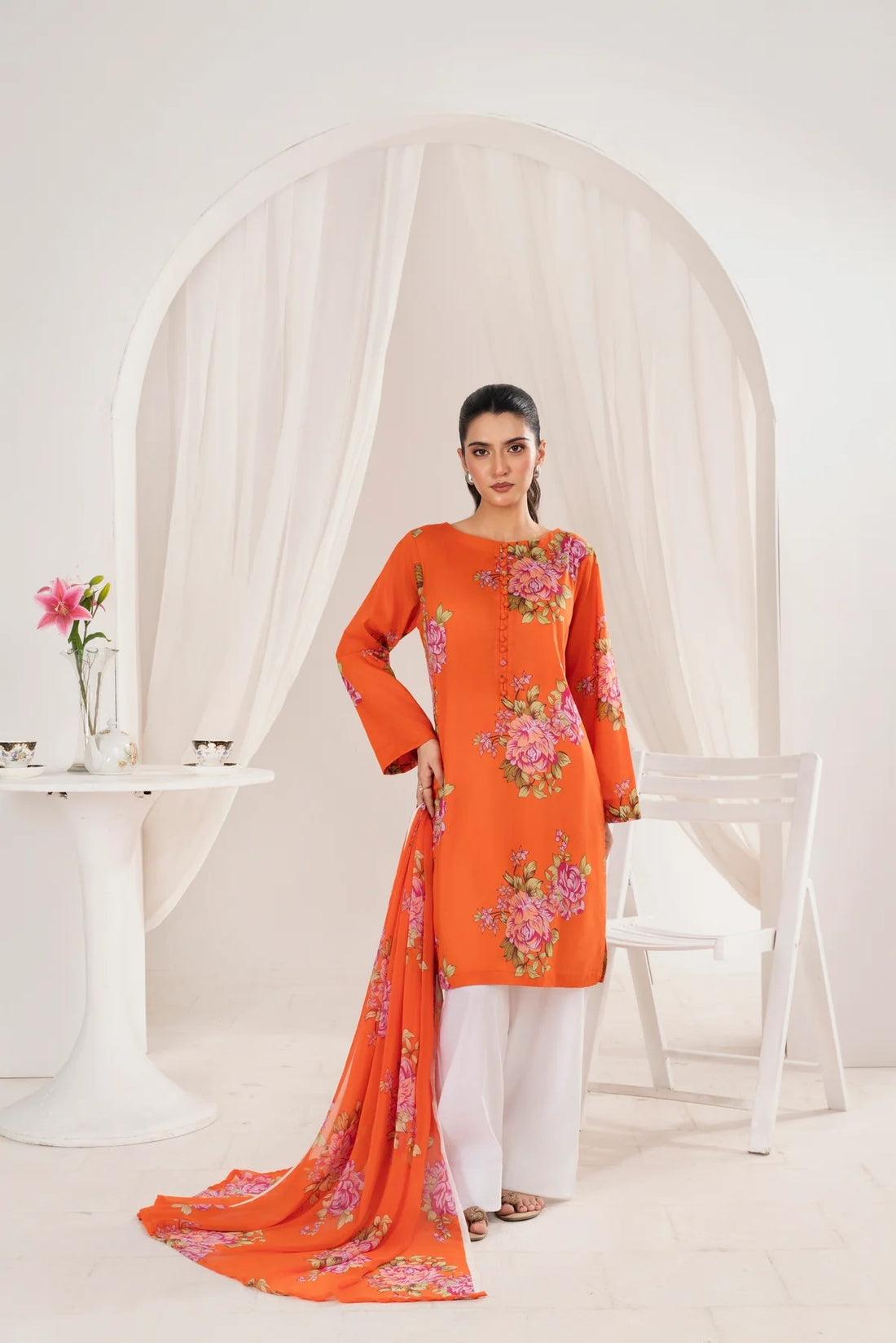 Three Piece Unstitched Breeze Lawn Suit for Women All Over Stylish Printed Breeze Lawn Fabric Summer Wear Collection – Random Article Ref VG-9062C – Premium Quality Design with Flowing  Breeze Lawn Dupatta and Matching Trouser