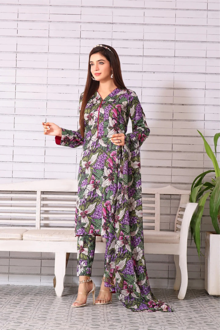Unstitched Breeze Lawn Suit, All Over Stylish Printed Summer Wear Collection – Random Article Ref VG-81