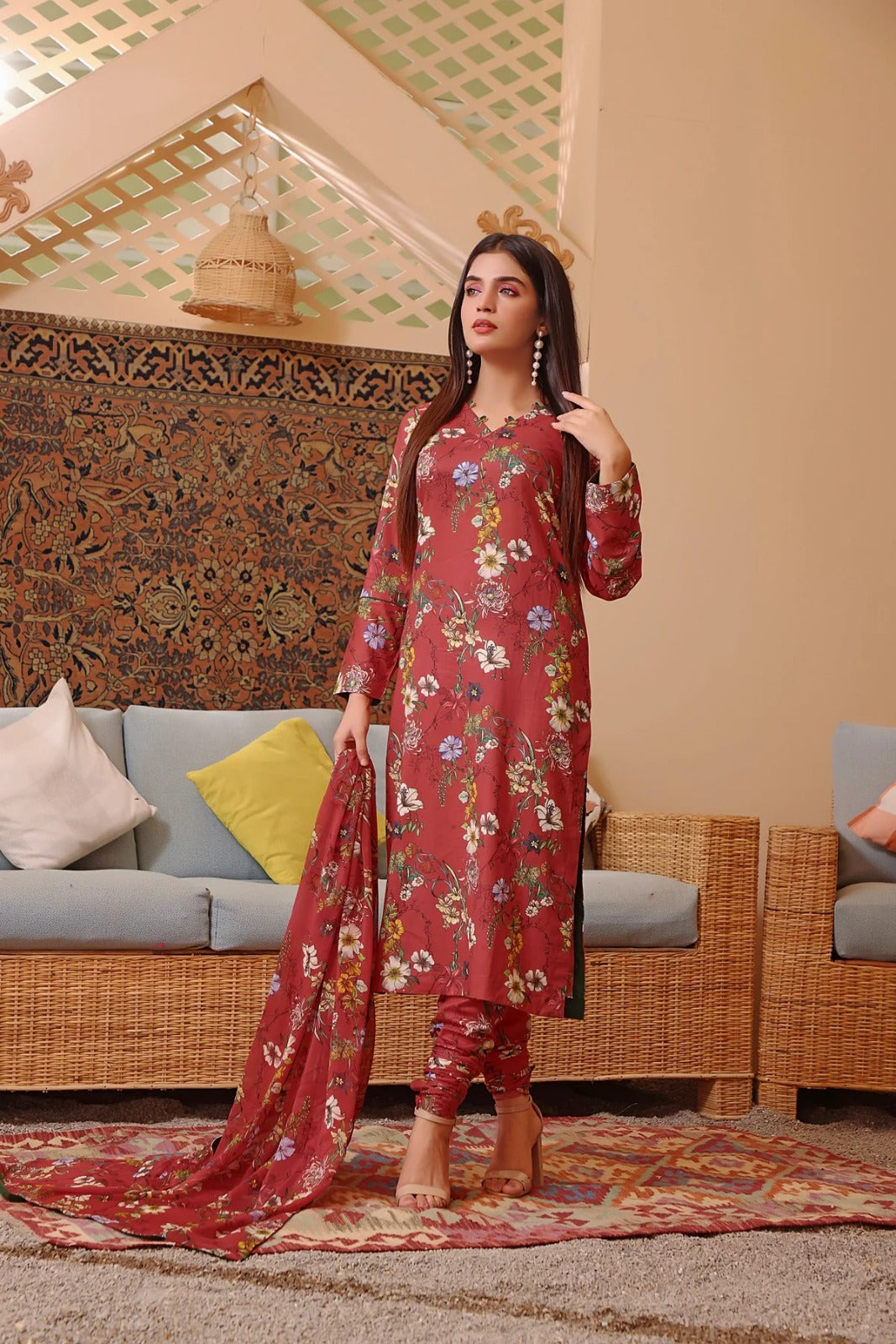 Unstitched Breeze Lawn Suit, All Over Stylish Printed Summer Wear Collection – Random Article Ref VG-72