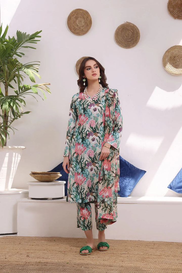 Unstitched Breeze Lawn Suit, All Over Stylish Printed Summer Wear Collection – Random Article Ref VG-94