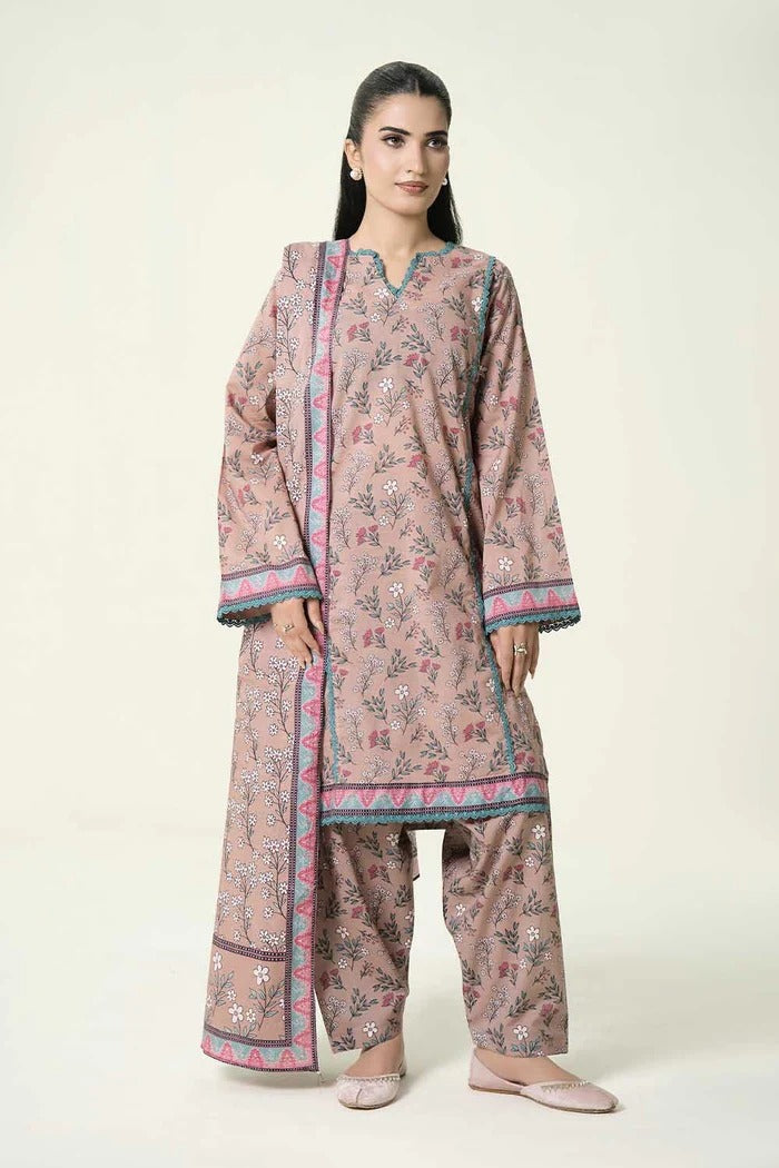Unstitched Breeze Lawn Suit, All Over Stylish Printed Summer Wear Collection – Random Article Ref VG-106