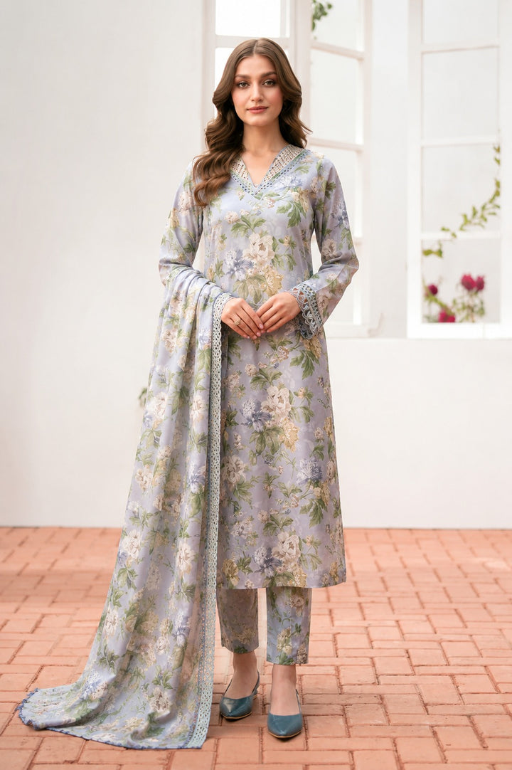 Unstitched Breeze Lawn Suit, All Over Stylish Printed Summer Wear Collection – Random Article Ref VG-97