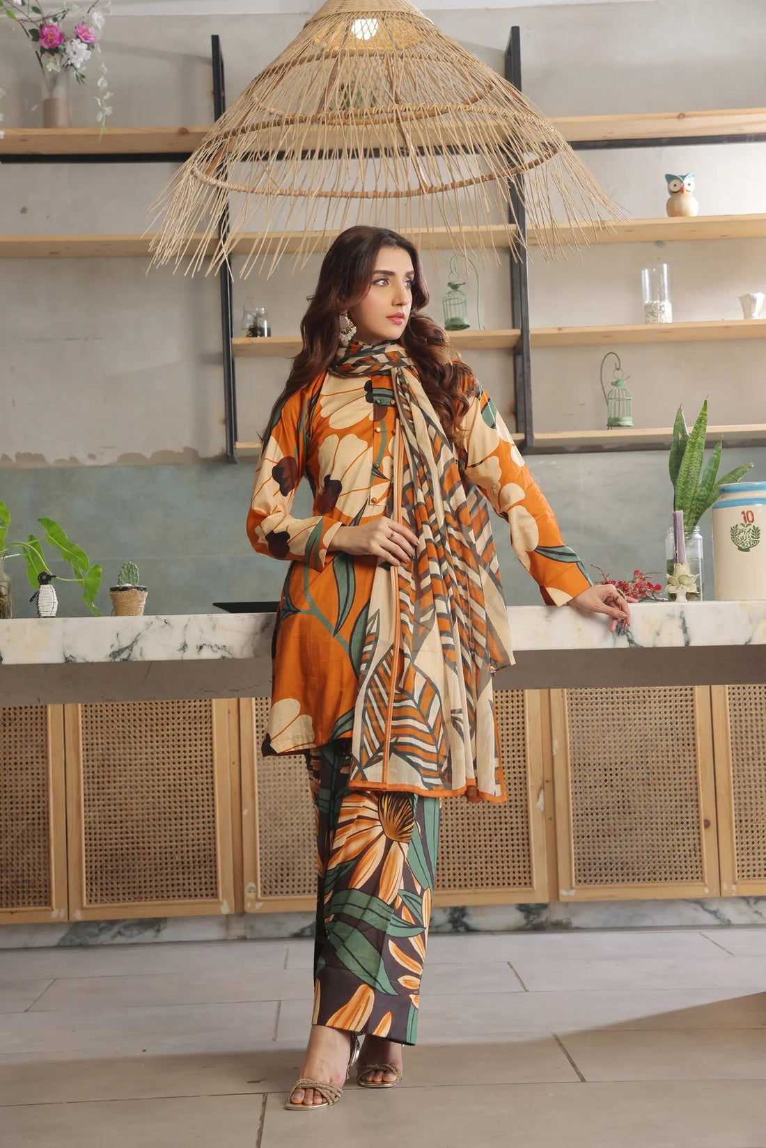 Three Piece Unstitched Breeze Lawn Suit for Women All Over Stylish Printed Breeze Lawn Fabric Summer Wear Collection – Random Article Ref VG-9058C – Premium Quality Design with Flowing  Breeze Lawn Dupatta and Matching Trouser