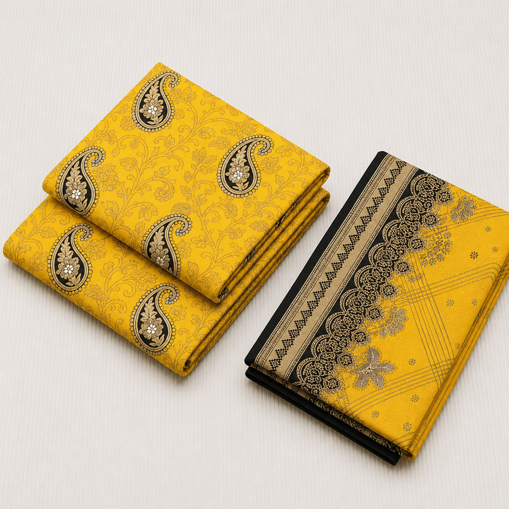 Silk Lawn Unstitched 3 Piece Suit - All Over Design - Random Articles B-536 - Summer Wear Collection