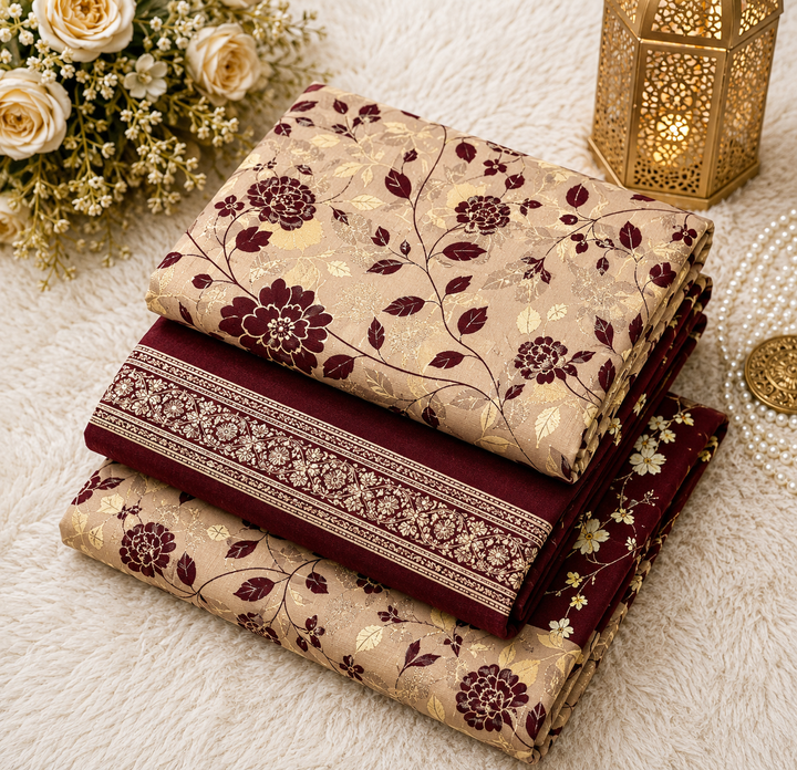 Silk Lawn Unstitched 3 Piece Suit - All Over Design - Random Articles B-510 - Summer Wear Collection
