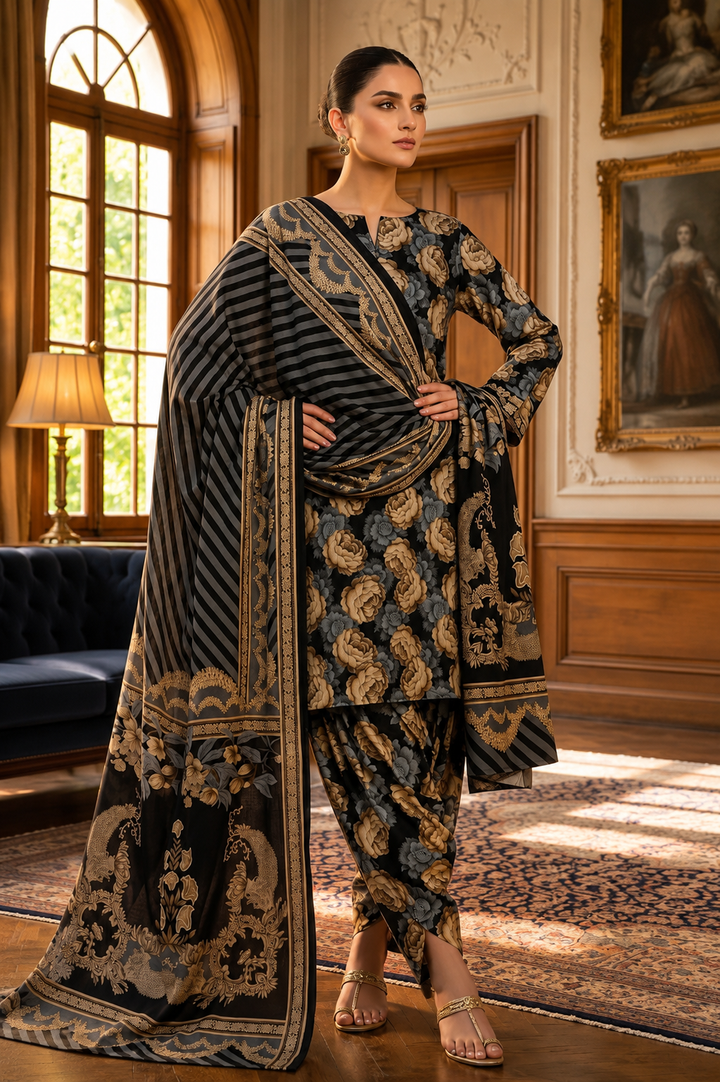 Swiss Lawn Unstitched 3 Piece Suit - A1812
