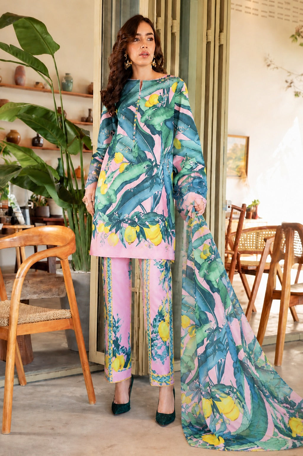 Three Piece Unstitched Breeze Lawn Suit for Women All Over Stylish Printed Breeze Lawn Fabric Summer Wear Collection – Random Article Ref VG-9088C – Premium Quality Design with Flowing  Breeze Lawn Dupatta and Matching Trouser