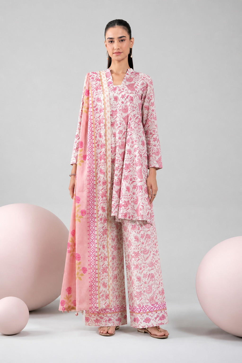 Three Piece Unstitched Breeze Lawn Suit for Women All Over Stylish Printed Breeze Lawn Fabric Summer Wear Collection – Random Article Ref VG-9018C – Premium Quality Design with Flowing  Breeze Lawn Dupatta and Matching Trouser