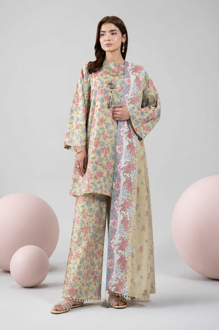 Three Piece Unstitched Breeze Lawn Suit for Women All Over Stylish Printed Breeze Lawn Fabric Summer Wear Collection – Random Article Ref VG-9017C – Premium Quality Design with Flowing  Breeze Lawn Dupatta and Matching Trouser