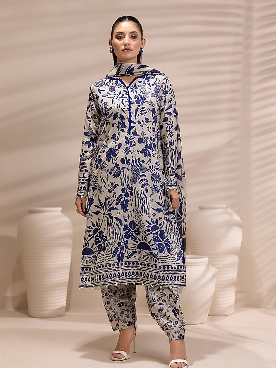 Three Piece Unstitched Breeze Lawn Suit for Women All Over Stylish Printed Breeze Lawn Fabric Summer Wear Collection – Random Article Ref VG-9012C – Premium Quality Design with Flowing  Breeze Lawn Dupatta and Matching Trouser