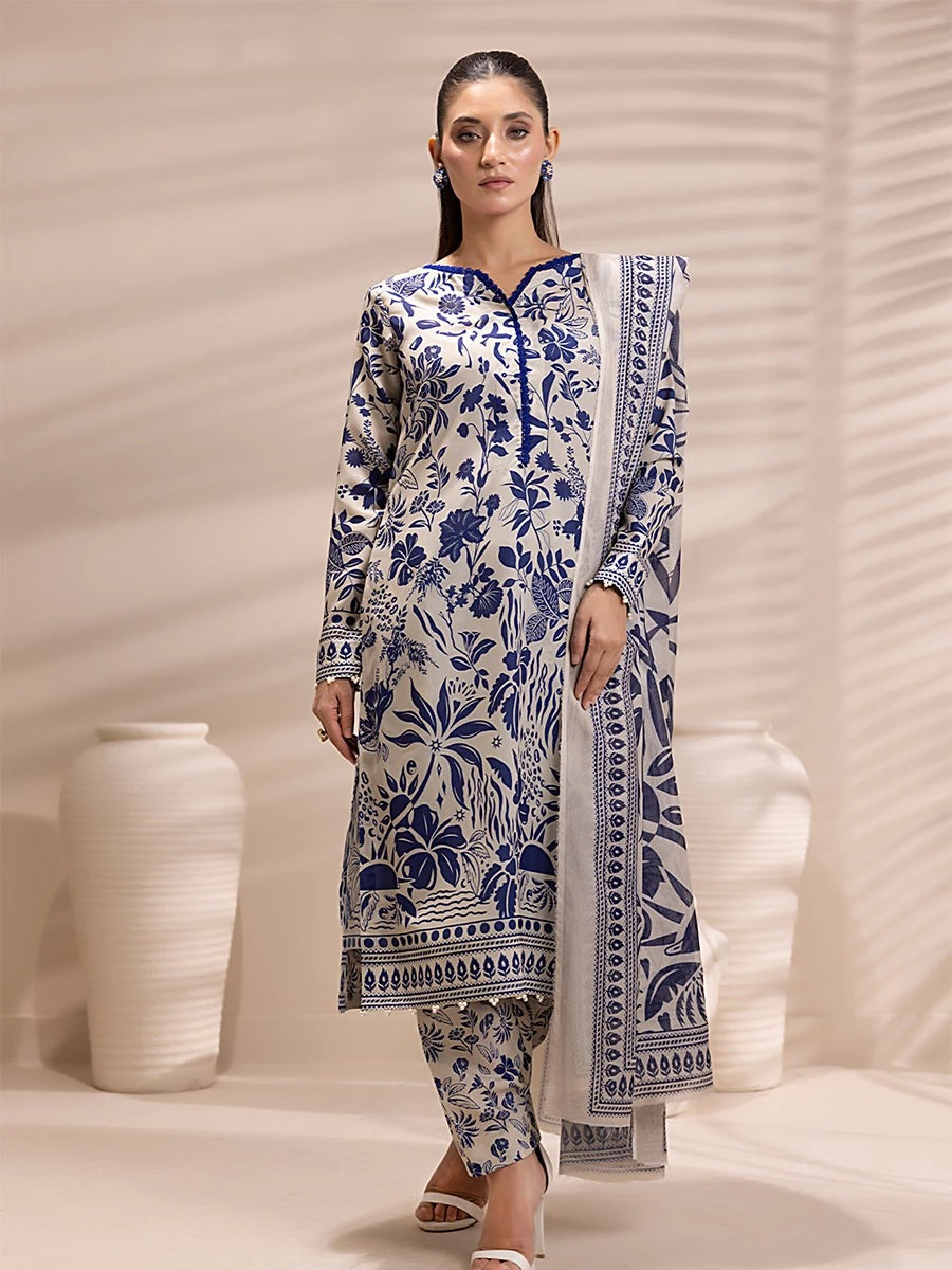 Three Piece Unstitched Breeze Lawn Suit for Women All Over Stylish Printed Breeze Lawn Fabric Summer Wear Collection – Random Article Ref VG-9012C – Premium Quality Design with Flowing  Breeze Lawn Dupatta and Matching Trouser